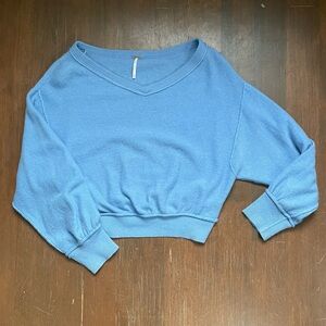 Free People Love Like This cashmere blue sweater